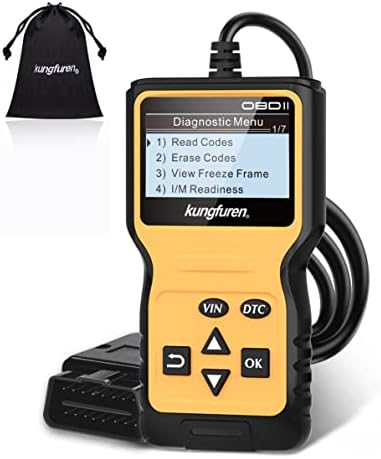 OBD2 Scanner Diagnostic Tool, kungfuren Car Code Reader Auto Diagnostic with LCD Display Screen, Engine Fault Code Scanner for All OBDII Cars After 1996