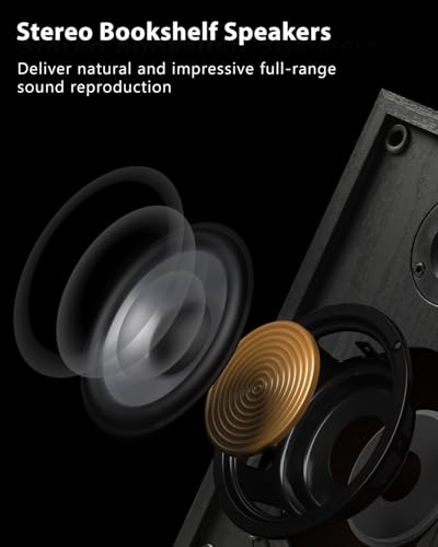 Image of SeeYing Bluetooth Turntable HiFi System with 36 Watt Bookshelf Speakers