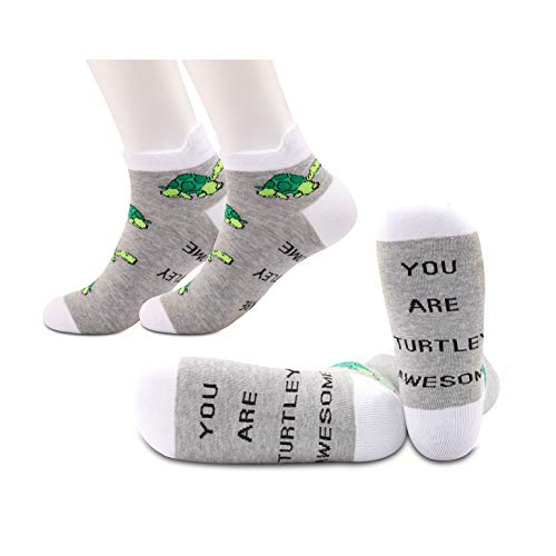 JXGZSO Green Turtle Socks You are Turtley Awesome Socks Sea Animal Lover Tortoise Gift ovelty Socks