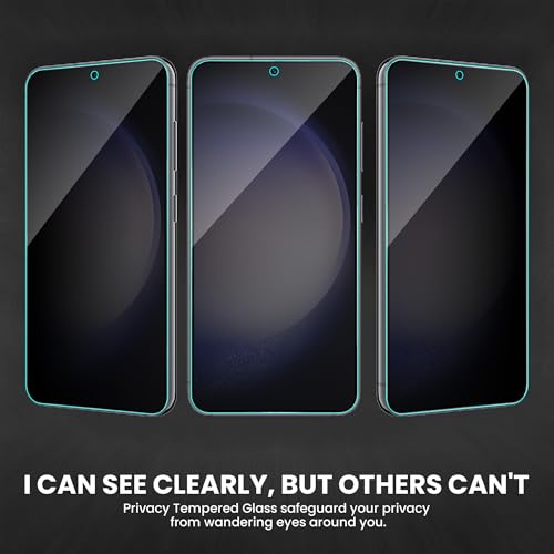 Image of ArmourPro Anti-Spy Matte Privacy Tempered Glass for Samsung Galaxy S23 and S22 with Edge to Edge Protector Coverage and Easy Installation kit | Black, Pack of 2