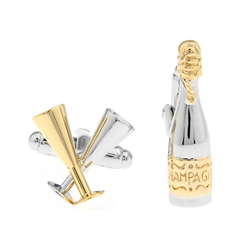 Gemelos con Botella de Champagne y Vasos