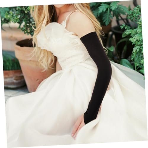 NOLITOY Satin Fingerless Gloves for Weddings and Formal Events over The Elegant Bridal Accessory for Dress up and Evening Parties4
