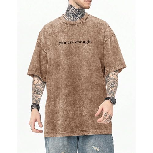 Image of Dear Person Behind Me Shirt You are Enough Tshirts for Men Oversized Inspirational Positive Tees Vintage Graphic Tops