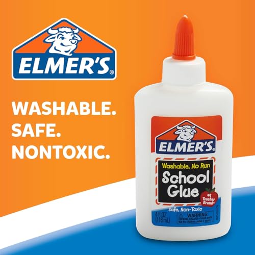 Image of Elmer's Liquid School Glue, Slime & Craft, Safe and Non-Toxic, Washable, White, 4 Ounces Each, 12 Count - For Classroom, Home, Office, Teacher Supplies, #1 Teacher Brand