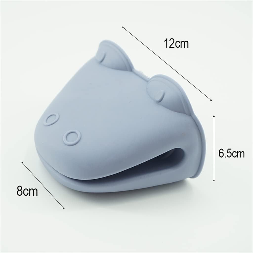 2-Piece Cartoon Silicone Gloves Heat Resistant Kitchen BBQ Oven Glove Clip