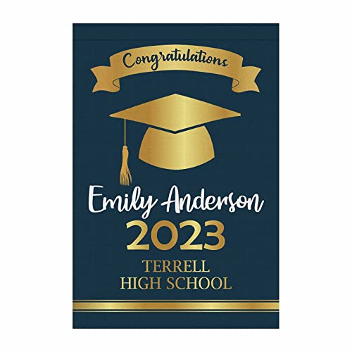 Personalized Graduation Garden Flag Class Of 2023 Graduate Flag For Outdoor Yard House Banner Home Lawn Welcome Decoration 12.5" X 18" Double Sided #TOP1