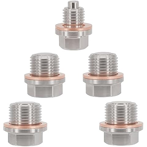 Dsnaduo 5PCS Stainless Steel Magnetic Front Differential Rear Transmission Oil Drain Fill Plug Kit, fits Polaris General Rzr Ranger Scrambler Sportsman Replace 7052306 3234756 3234755 2203738 2203739 Cover