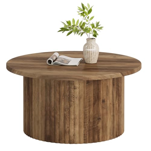Tribesigns ローテーブル リビングテーブル コーヒーテーブル 木製 センターテーブル ソファサイドテーブル 丸 幅80×奥行80×高さ45cm