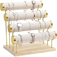 Portabracciali In Legno A 2 Livelli ProCase - Espositore Per Braccialetti E Orologi, Organizer Da Tavolo Marrone - Foto 10