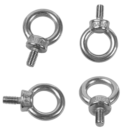 Image of 8PCS M6 Male Thread Eye Bolts, Stainless Steel Lifting Shoulder Eye Bolt, Heavy Duty Screw Ring Shaped Eye Bolt