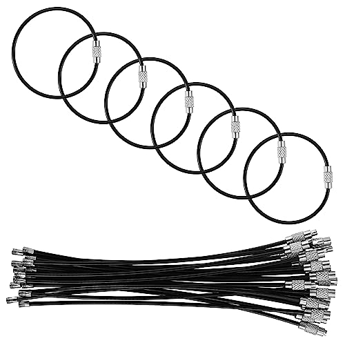 Image of 5.9in /15cm Stainless Steel Keychain Cable,Wire Diameter 2mm Metal Key Ring Loop,20 Pieces