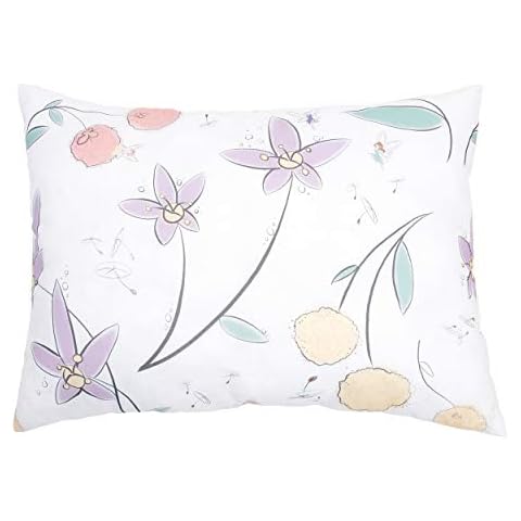 JumpOff Jo - Toddler Pillow for Kids, No Pillowcase Needed, 100% Cotton Cover, Hypoallergenic, Machine Washable - 14”x19”, Floral Cover