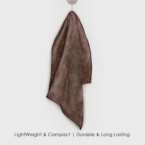 Image of HOUSSE Premium Hand Towel | Microfiber | Super Soft & Quick Dry | Home, Gym, Yoga, Fitness & Weight Lifting | Ultra Absorbent | 550GSM, 60x40cm [2-Pack] (Fossil)
