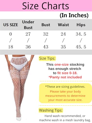 Image of ChiaoLezhee Sexy Wide Fishnet Tights, Floral Lace Garter Stockings For Women, Fishnets Fish Net Fits 0-18