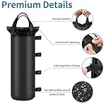 4 Sand Bags for Weight, Heavy Duty Sandbags for Canopy Legs, Extra Large Pop Up Tent Weights, Canopy Weight Bags for Gazebo, Outdoor Sun Shelter, Umbrella - Black, 6"×20", Without Sand - Image 3