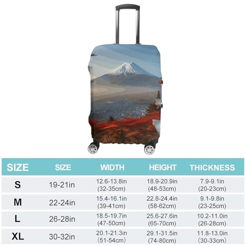 Japan Mount Fuji Landscape Printed Luggage Cover Protector, Fits 18-32 Inch Luggage2