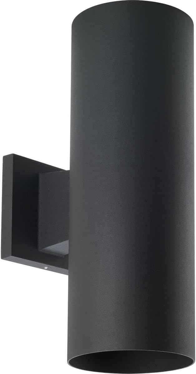 Cylinder Collection 5" Modern Outdoor Up/Down Wall Lantern Light Black