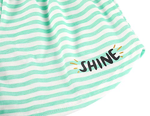 Cozchique Girls Tank Top Pajamas – Size 16 Summer Shorts Pjs Set Big Kids Clothes For Tween/Teens Green Stripe #TOP4