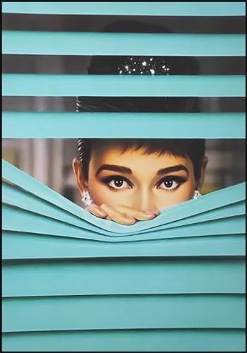 KUSTOM ART Cuadro Serie Grandes Star del Cine Audrey Hepburn impresión láser sobre madera MDF 30 x 21 cm