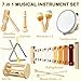 KIDS KING Baby Musical Instruments Set - Montessori Wooden Toys for Toddlers 1-3, Neutral Colors Drum Percussion Instruments Set with Modern Boho Xylophone, Preschool Educational Tool for Kids Age 3+