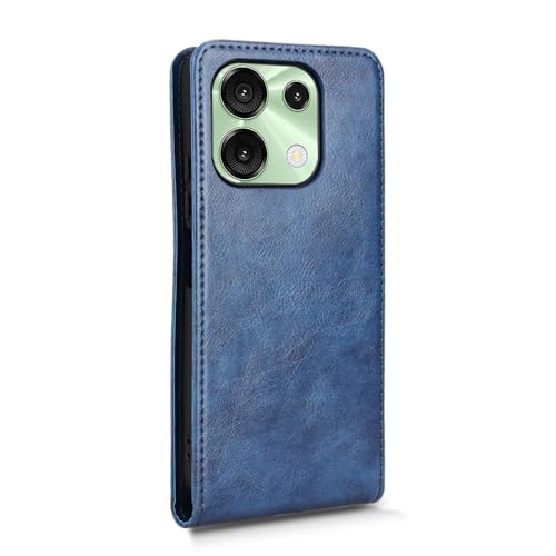Coque Umidigi Note 90 protection étui bleu texture rétro rigide - 3