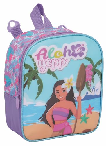 Kit Mochila de rodinha escolar infantil da Moana com Lancheira Térmica e Estojo Duplo (Lilás)