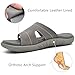 KuaiLu Womens Fashion Orthotic Slides Ladies Lightweight Athletic Yoga Mat Walking Sandals Slip On Thick Cushion Recovery Slippers Sandles Comfortable Plantar Fasciitis Arch Support Grey Size 8