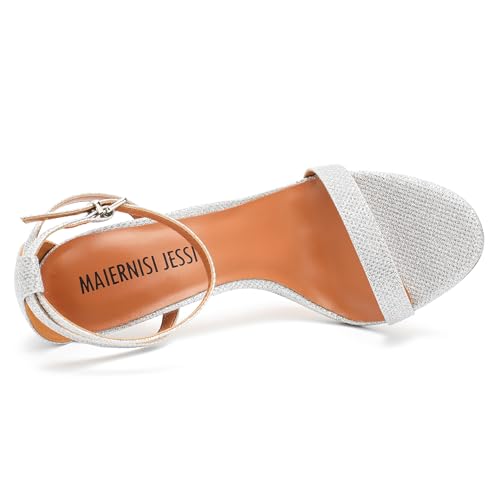 Image of MAIERNISI JESSI Unisex Men's Women's Stiletto Sandals with Ankle Strap, Open Toe High Heel, 5.1 Inch Heel