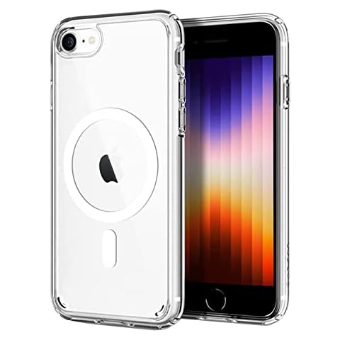 Magsafe compatible case for iPhone SE 2022 / iPhone SE 2020 - MagSafe PC & TPU Clear Phone Case Built in Magnets and raised edges to protect the camera cover for iPhone SE2/SE3 Cover