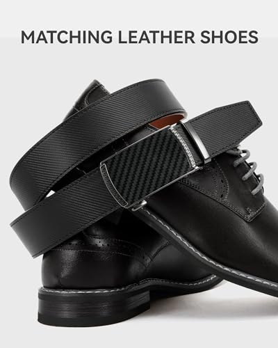 Image of CHAOREN Mens Belt Leather Ratchet Belt - Customizable Fit, Effortless Style (35mm)