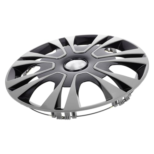 Enjoliveur de roue noir et argent en PP résistant pour jante de voiture
