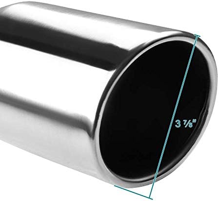 Miniatura 7 de Spec-D Tuning Punta de silenciador de escape doble inclinada de acero inoxidable de 2.5 pulgadas de entrada y 3.875 pulgadas