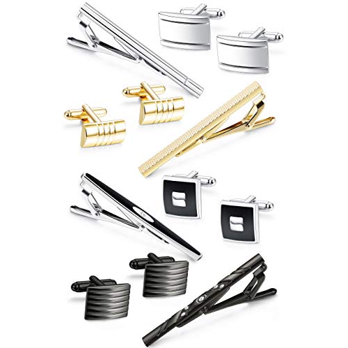 Milacolato-Pince-a-Cravate-Bar-pour-Hommes-Cravate-Affaires-Barre-de-Mariage-Clips-Set-avec-Boutons-de-Manchette-Skinny-Bouton-Chemise-Elegant-Delicat-Cadeau-Boite-Homme