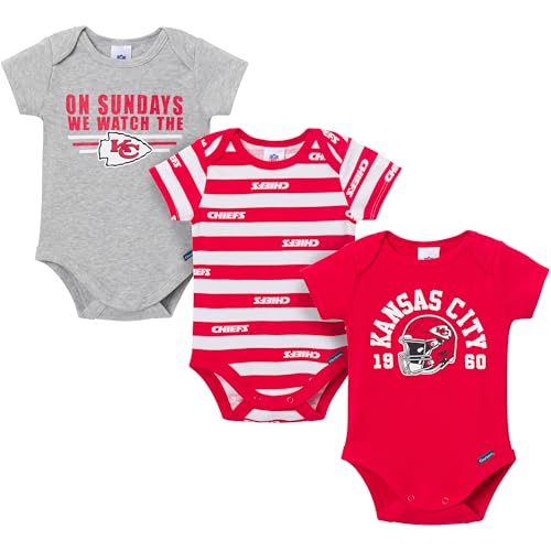 Gerber Baby Boys NFL 3-Pack Onesie Bodysuit Chiefs NFL 3-Pack6 Months