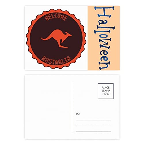Cartes postales de remerciement australiennes : lot de 20 avec motif kangourou