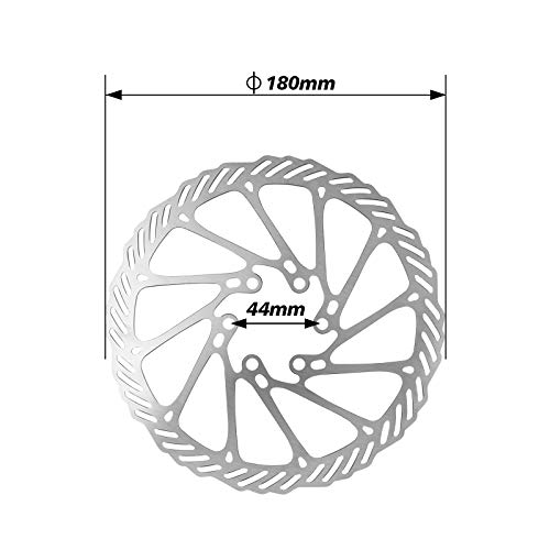 QKURT 160mm 180mm Bike Disc Brake Rotor, 2 PCS Cycling Disc Brake Rotor Stainless Steel Bike Rotor with 12 Pieces Screws Bicycle Rotors for Road Bike, Mountain Bike, MTB, BMX