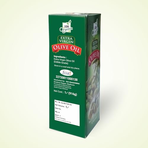 Image of LAXMI ORGANIC Extra Virgin Olive Oil 2L | Cold Pressed 100% Pure Jaitun Ka Tel | Multipurpose Edible Oil for Cooking & Salad Dressing | Suitable for Hair, Skin & Baby Massage | Rich in Vitamin E & Antioxidants
