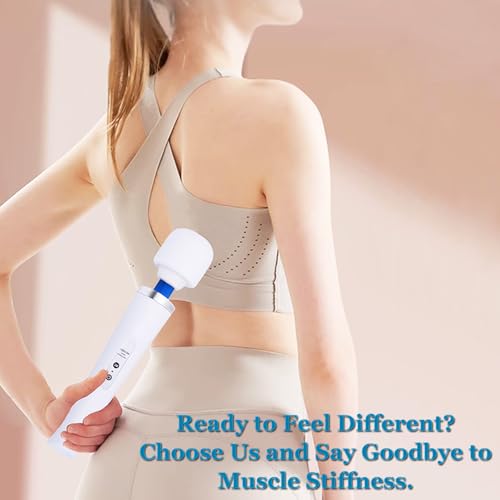 Image of Wand Massager for Women - Cordless High-Frequency Handheld Body Massager with 10 Rhythmic Modes - Ergonomic Back & Shoulder Tension Relief - Splash-Proof Personal Wellness Essential (Porcelain)