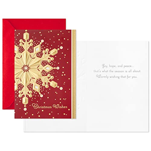 Hallmark 5XPX2315 Boxed Holiday Cards, Red And Gold Snowflake thumb #3
