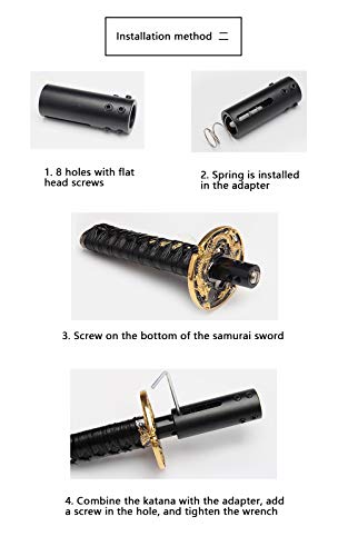 Wenjtp Katana Automatic Shift Knob For Lock/Button Automatic Transmission,Individuality Samurai Sword Gear Shifter Black + Black（10Cm） #TOP5