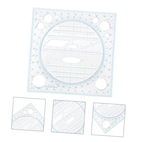Ciieeo Régua De Desenho Régua Geométrica De Plástico Desenho De Modelo De Círculo Governante Redondo