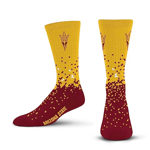 For Bare Feet NCAA ARIZONA STATE SUN DEVILS Spray Zone Crew Sock Team Color Youth
