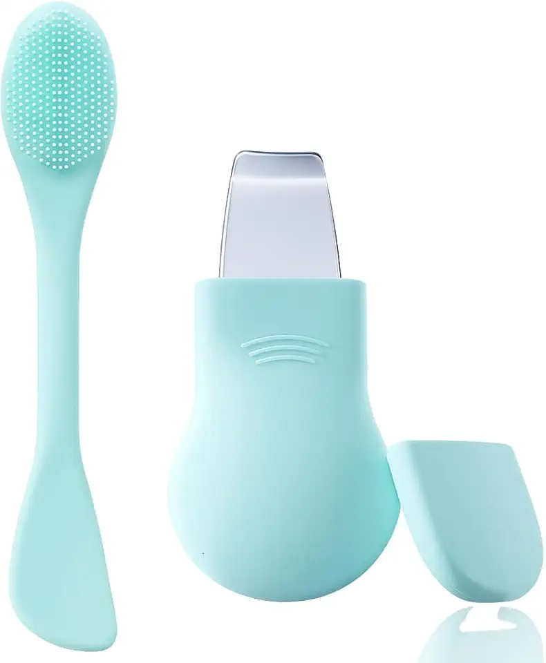 Removedor de Cravos 2 em 1 com Escova Facial de Silicone e Espátula Inox — Limpeza Profunda de Poros, Esfoliação e Aplicação de Máscaras