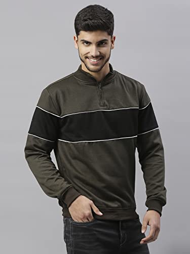 Image of Dennis Lingo Men's Poly Cotton Sweatshirt - High Neck, Full Sleeves and Regular Fit, Casual Winter Wear for Men