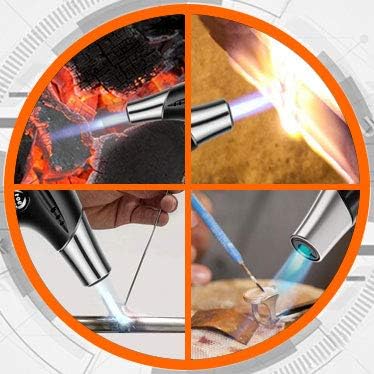 Miniatura 5 de Ideapro Antorcha de butano, encendedor de cocina recargable, soplete culinario con bloqueo de seguridad y llama ajustable para creme brulee,