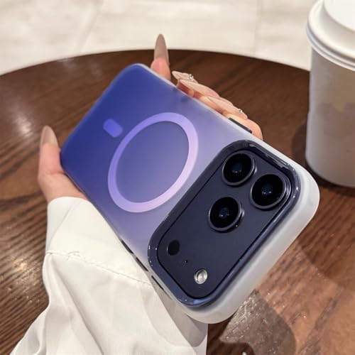 Coque iPhone 15 Pro Max bleu dégradé mat fini haut de gamme aimanté