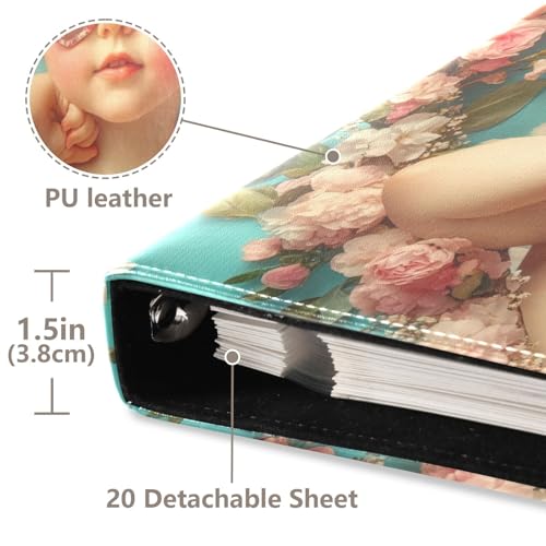 Álbum de fotos adhesivo DIY Scrapbook Álbum de amor para San Valentín encuadernador de 3 anillos con 40 páginas de 8x10 para recuerdos miniatura 4
