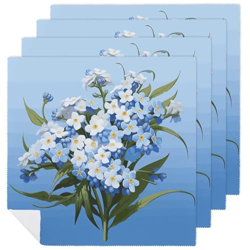 Servilletas de Tela Do Not Forget Me 18.7x18.7 in 4 piezas miniatura 1