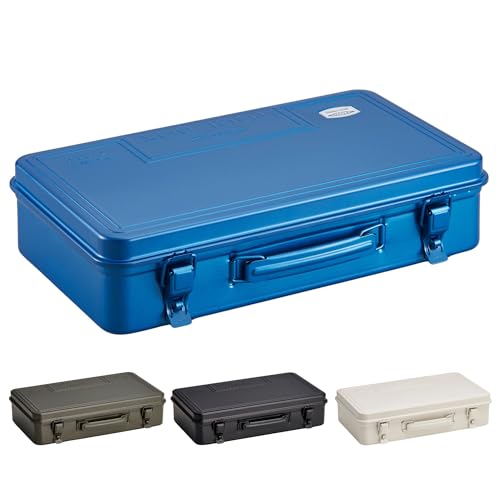 東洋スチール(TOYO) スチール製工具箱 T-360 ブルー【幅約38×奥行約22×高さ約9cm】 日本製 ツールボックス 収納ボックス