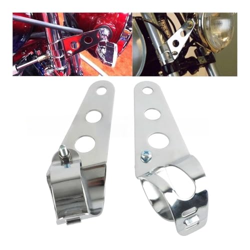 Soporte montaje barra luz antivibración para horquilla de moto Bobber 3